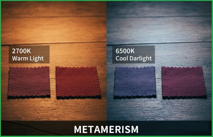 Nhiệt độ màu ảnh hưởng đến màu sản phẩm - bóng đèn chuẩn cho So Màu