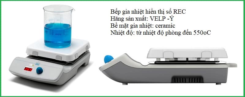 Bếp gia nhiệt hiển thị số REC của VELP -Ý Bếp gia nhiệt hiển thị số REC của VELP -Ý