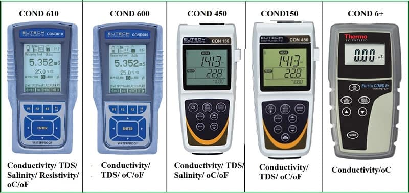 Máy đo độ dẫn điện trong dung dịch dạng cầm tay Eutech Máy đo độ dẫn điện trong dung dịch dạng cầm tay Eutech